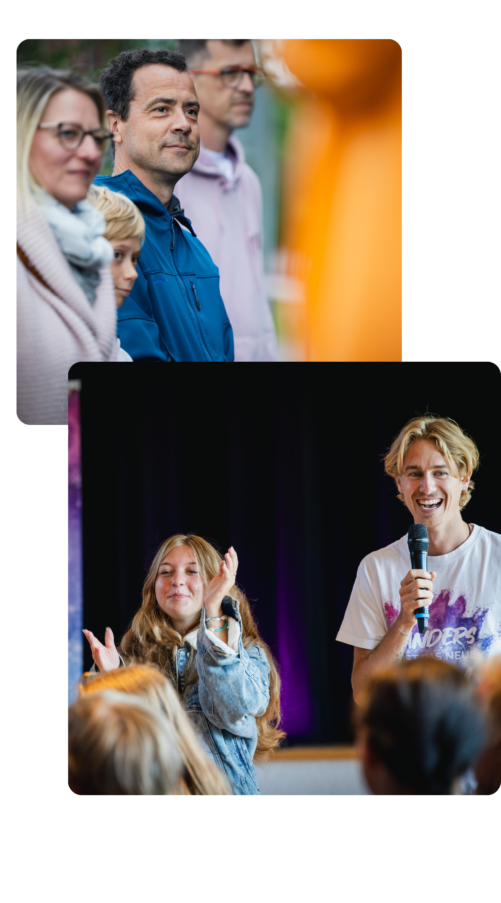 Yannick Haile mit Kindern und Jugendlichen bei einem Live-Event der Superheldenschmiede