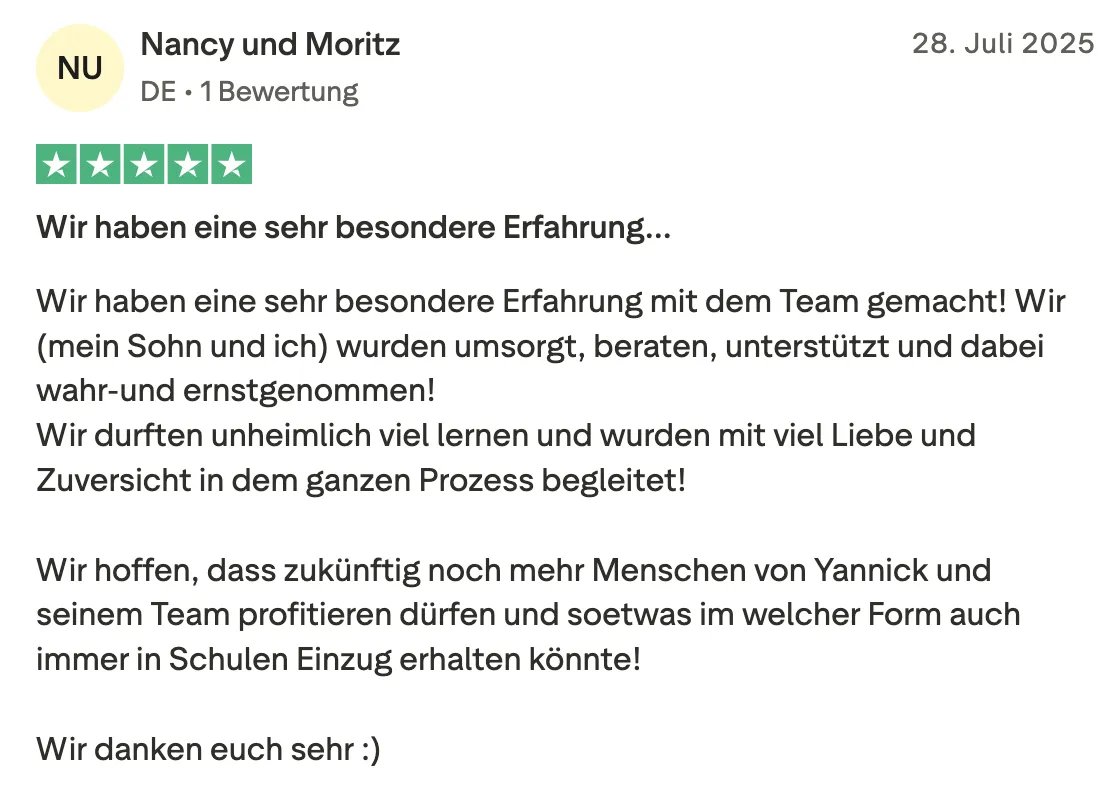 Schriftliche Erfahrung 19
